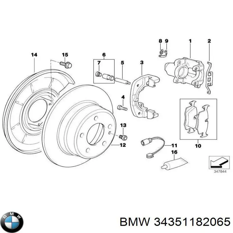 Датчик зносу гальмівних колодок, задній 34351182065 BMW