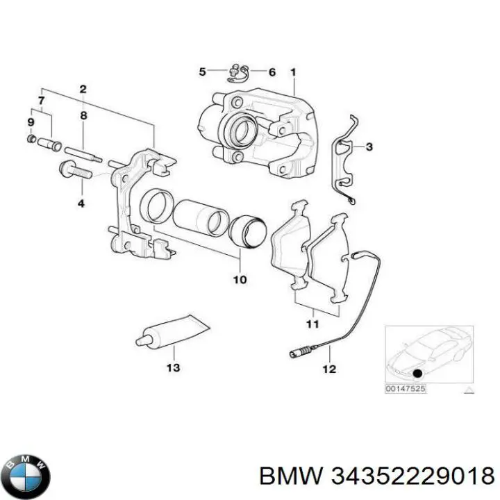 Датчик зносу гальмівних колодок, передній BMW 34352229018 ціна, від 7.02 USD