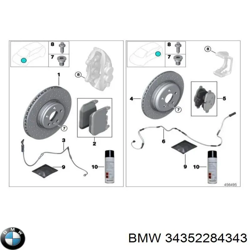 Купити 34352284343 BMW Датчик зносу гальмівних колодок, задній