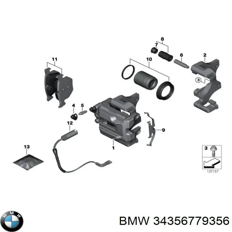 Датчик зносу гальмівних колодок, передній 34356779356 BMW