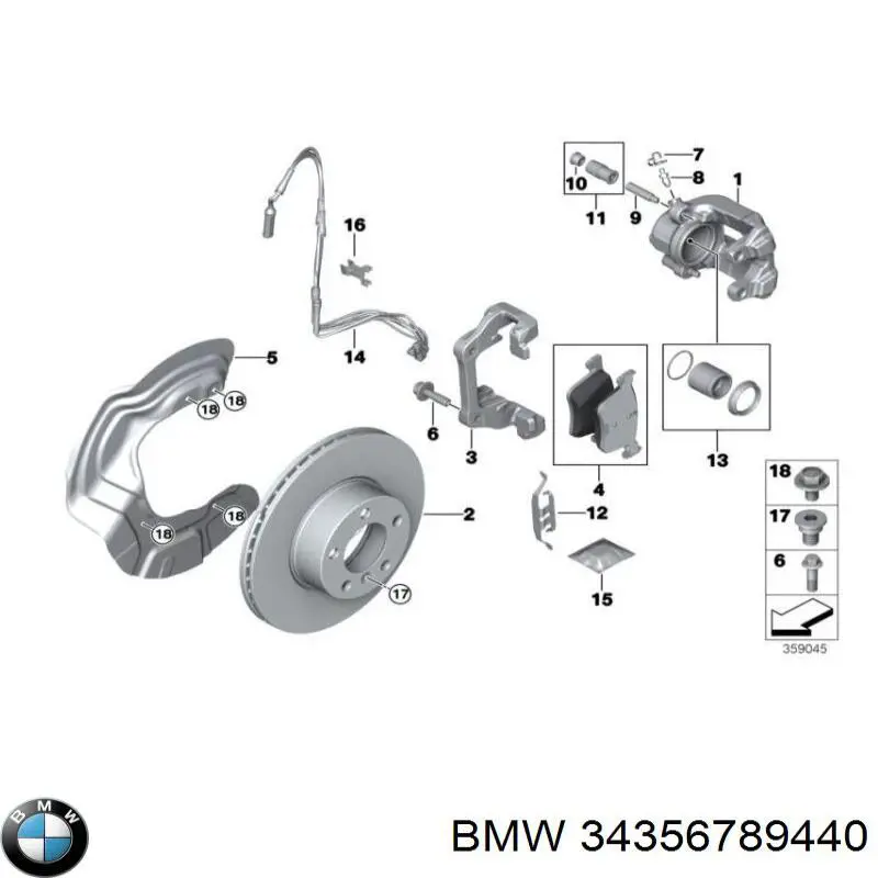 Датчик зносу гальмівних колодок, передній 34356789440 BMW