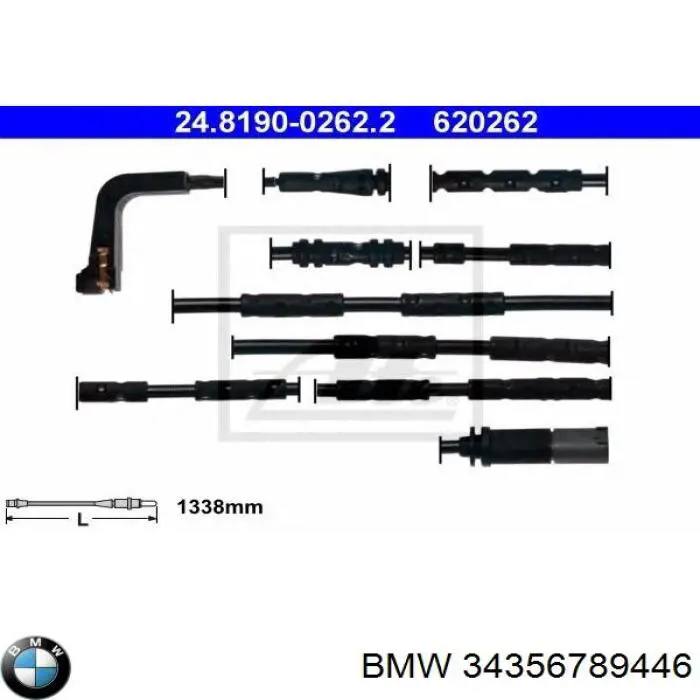 Датчик зносу гальмівних колодок, передній 34356789446 BMW