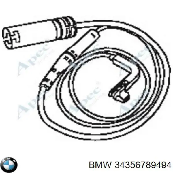 Купити 34356789494 BMW Датчик зносу гальмівних колодок, задній