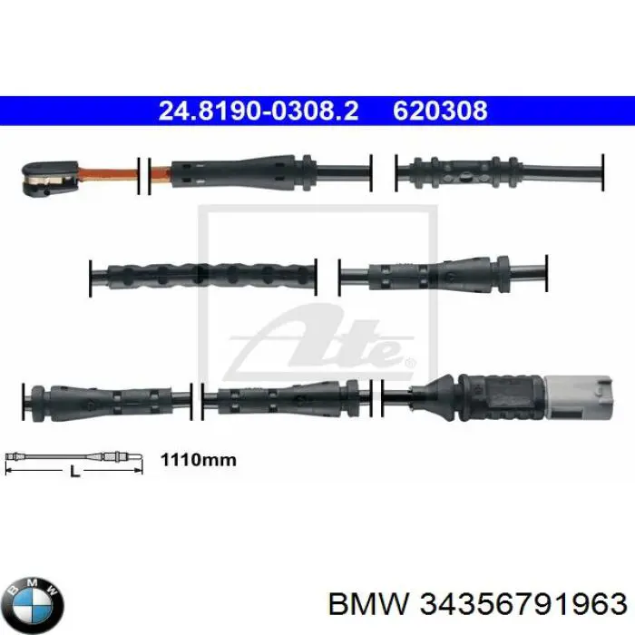 Датчик зносу гальмівних колодок, задній BMW 34356791963 ціна, від 14.43 USD