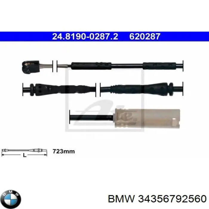 Датчик зносу гальмівних колодок, передній BMW 34356792560 ціна, від 8.85 USD