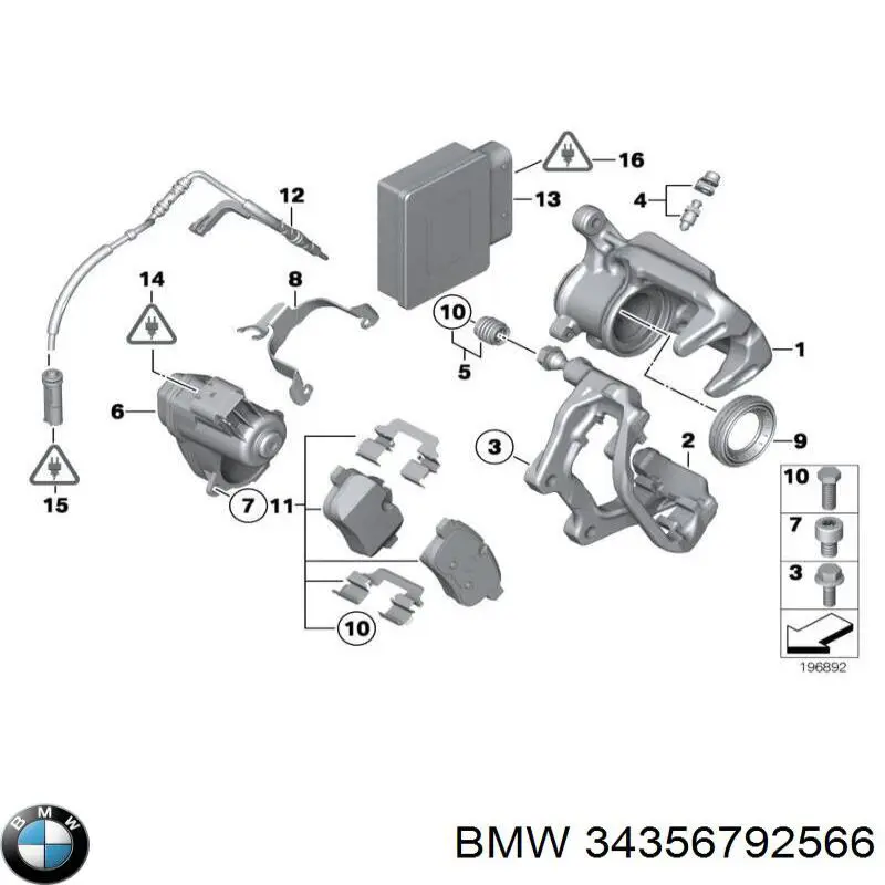 Купити 34356792566 BMW Датчик зносу гальмівних колодок, задній
