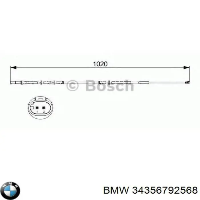 Датчик зносу гальмівних колодок, передній BMW 34356792568 ціна, від 12.11 USD