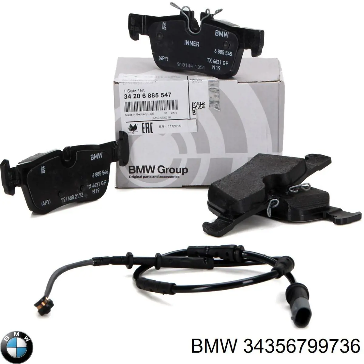 Датчик зносу гальмівних колодок, задній BMW 34356799736 ціна, від 11.74 USD