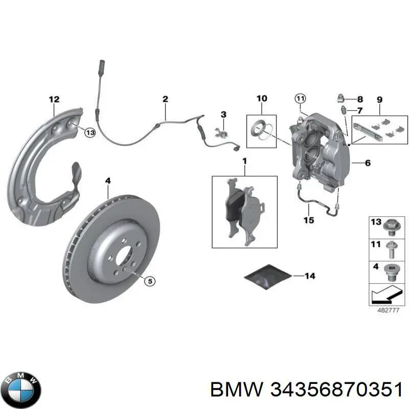 Датчик зносу гальмівних колодок, передній 34356870351 BMW