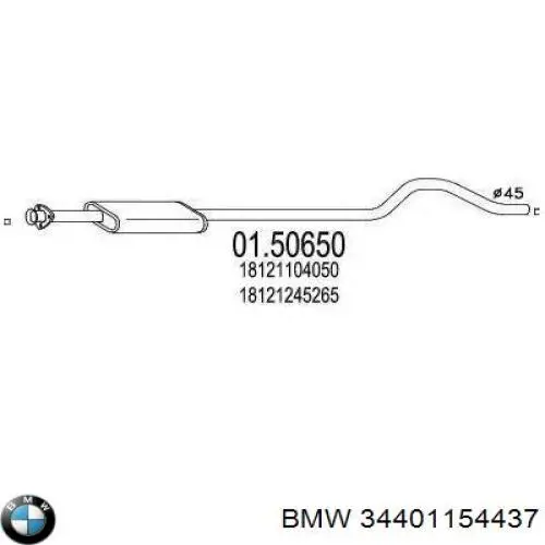 Купити 34401154437 BMW Трос ручного гальма передній