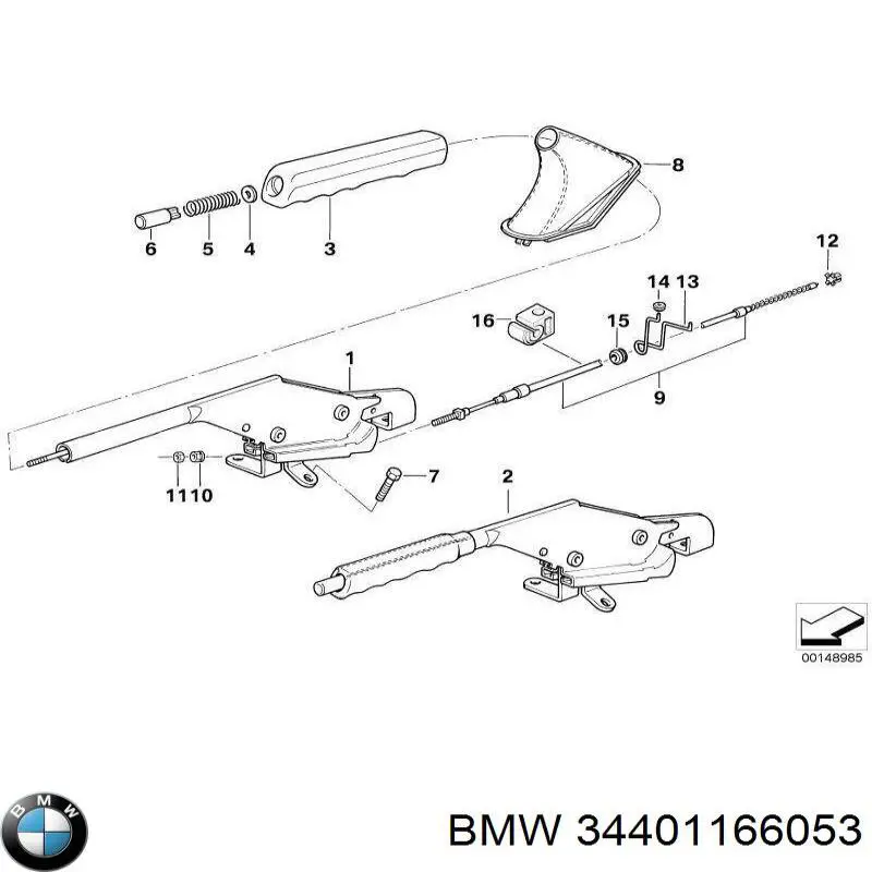 Трос ручника передній BMW 34401166053 ціна, від 5.47 USD