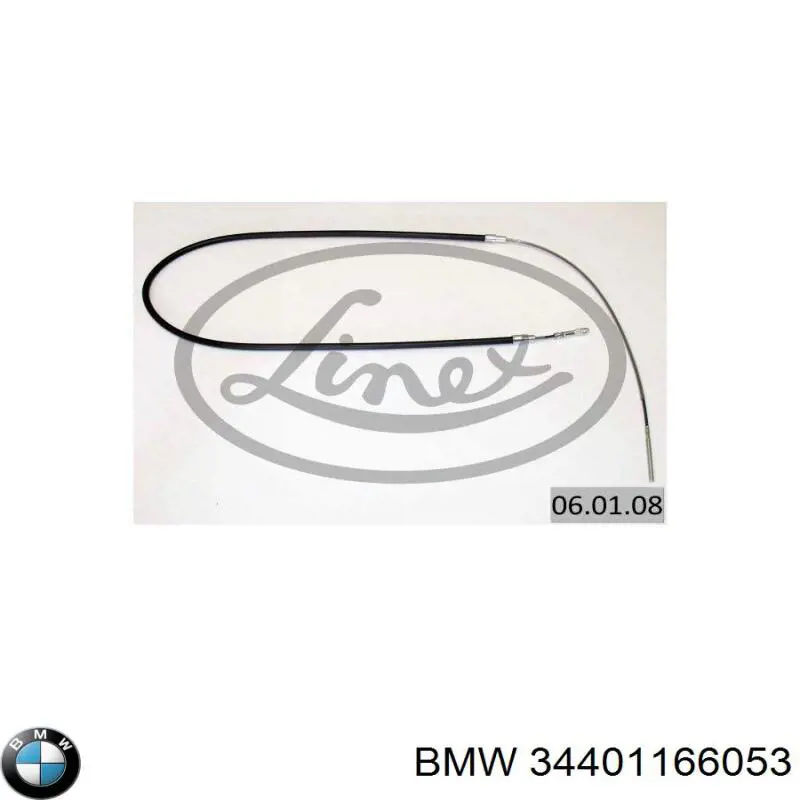 Трос ручного гальма передній 34401166053 BMW