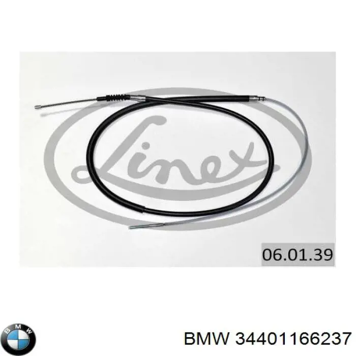 Купити 34401166237 BMW Трос ручного гальма задній, правий