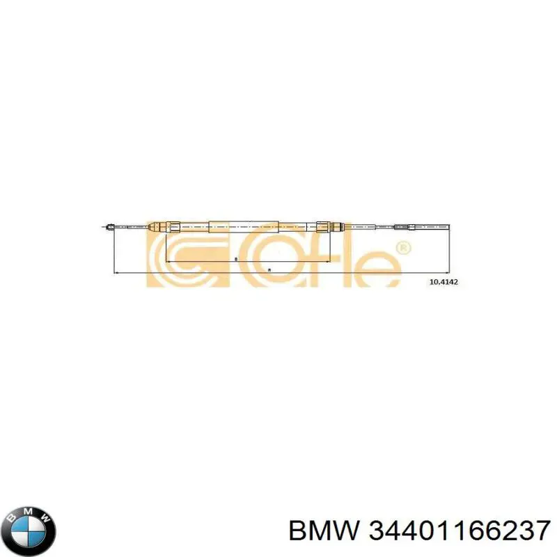 Трос ручного гальма задній, правий 34401166237 BMW