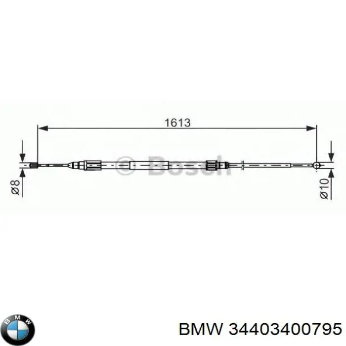 Трос ручного гальма задній, лівий 34403400795 BMW