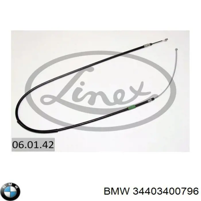 Трос ручного гальма задній, правий BMW 34403400796 ціна, від 12.28 USD