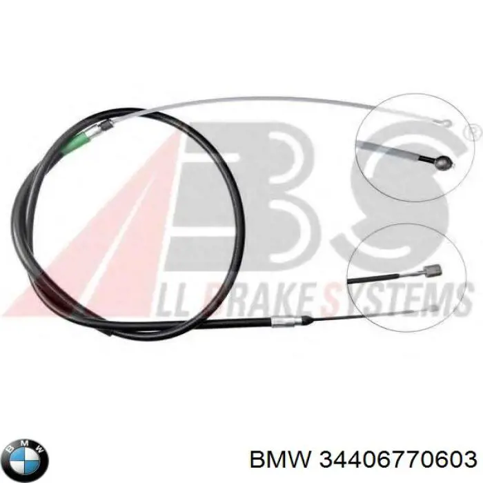 Купити 34406770603 BMW Трос ручного гальма задній, лівий