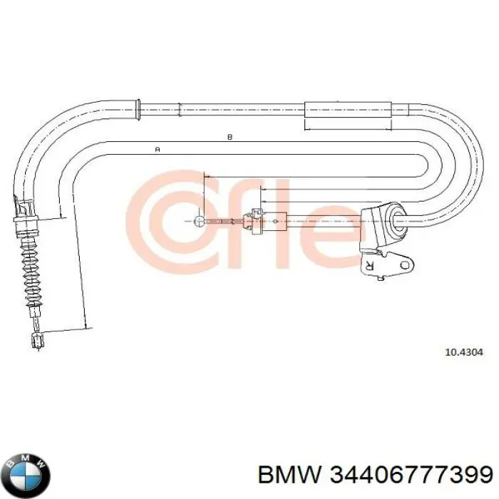 34406777399 BMW Трос ручника задній правий