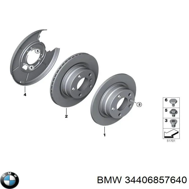 Трос ручного гальма задній, правий/лівий BMW 34406851832 ціна, від 11.52 USD