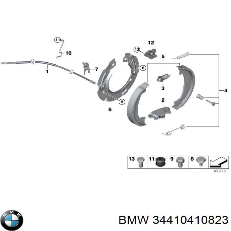 Купити 34410410823 BMW Ремкомплект гальмівних колодок