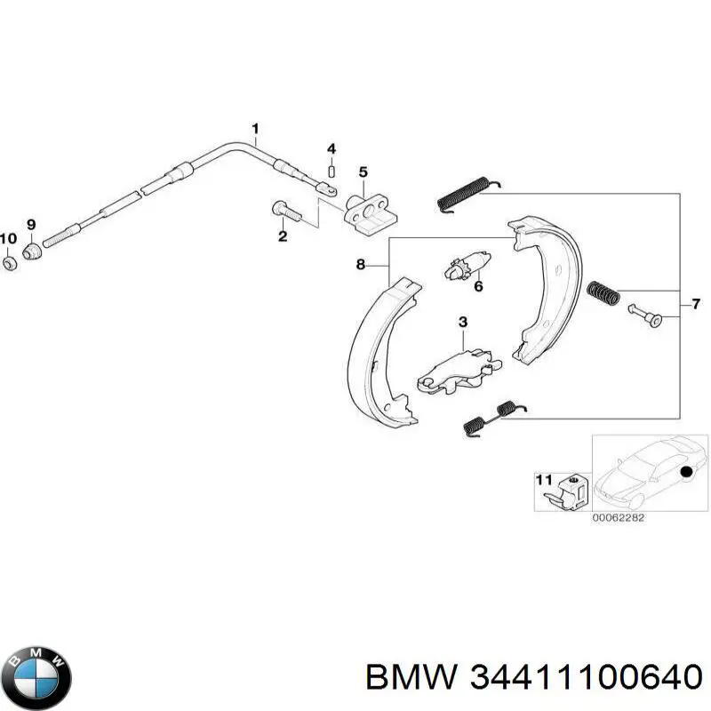 Пістон (кліп) кріплення накладок порогів 34411100640 BMW