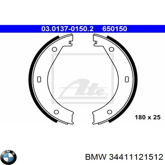 34411121512 BMW Гальмівні колодки ручника