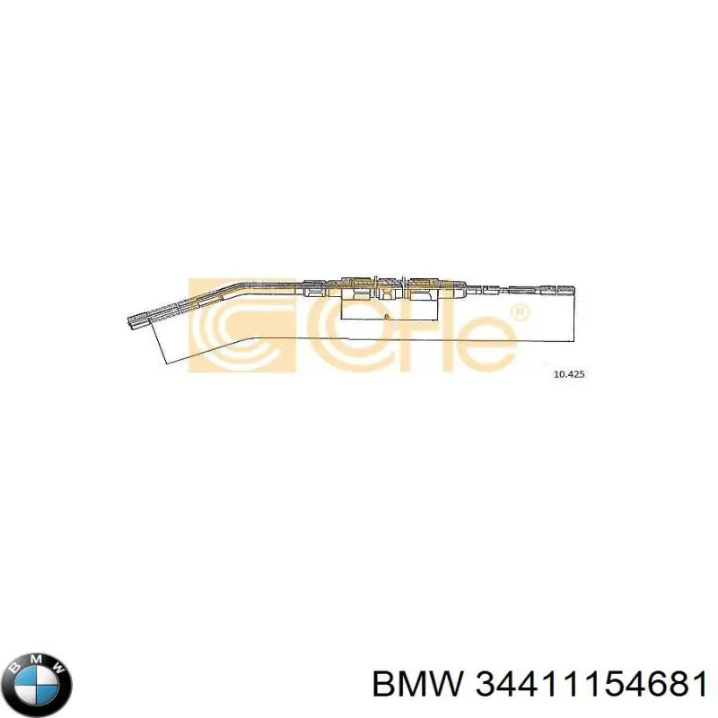 Трос ручного гальма задній, правий/лівий BMW 34411154681 ціна, від 9.03 USD