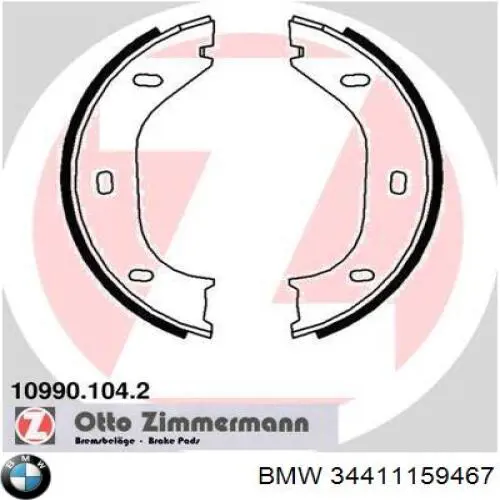 Колодки гальмові задні, барабанні BMW 34411159467 ціна, від 13.59 USD