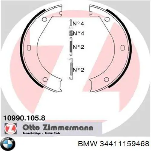 Купити 34411159468 BMW Гальмівні колодки гальма стоянки
