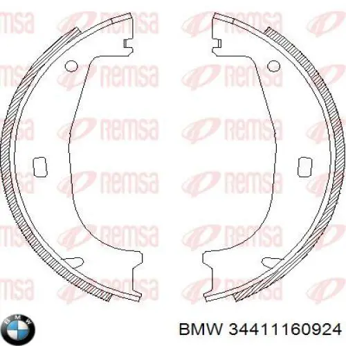 Колодки ручника/стоянкового гальма 34411160924 BMW