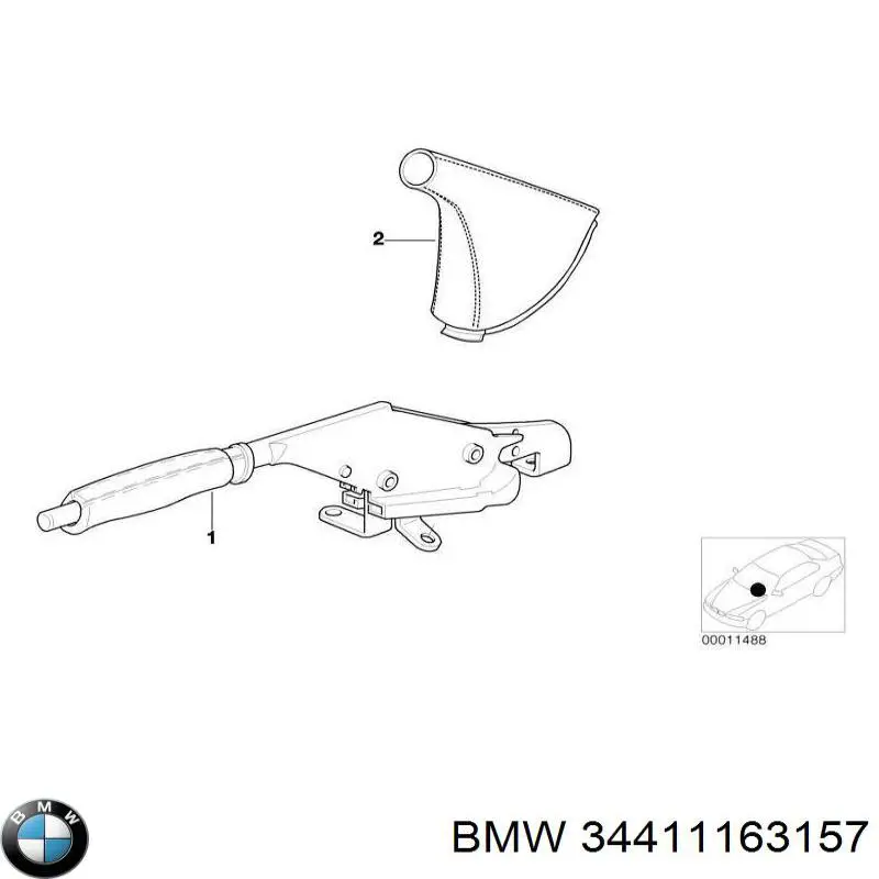 Привід гальма стоянки (управління ручним гальмом) BMW 34411163961 ціна, від 11.43 USD