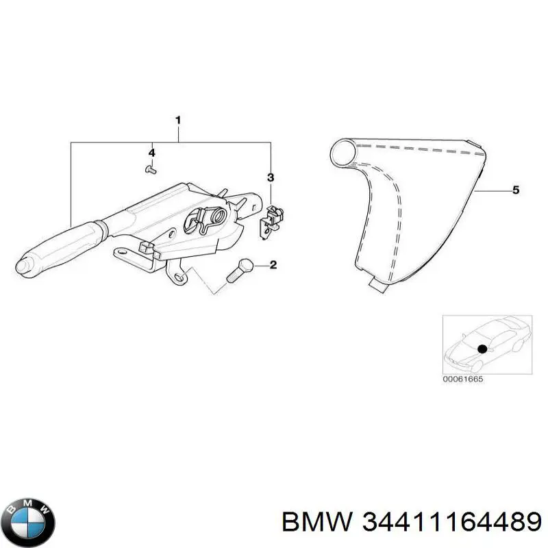 Привід гальма стоянки (управління ручним гальмом) на BMW 3 (E46)