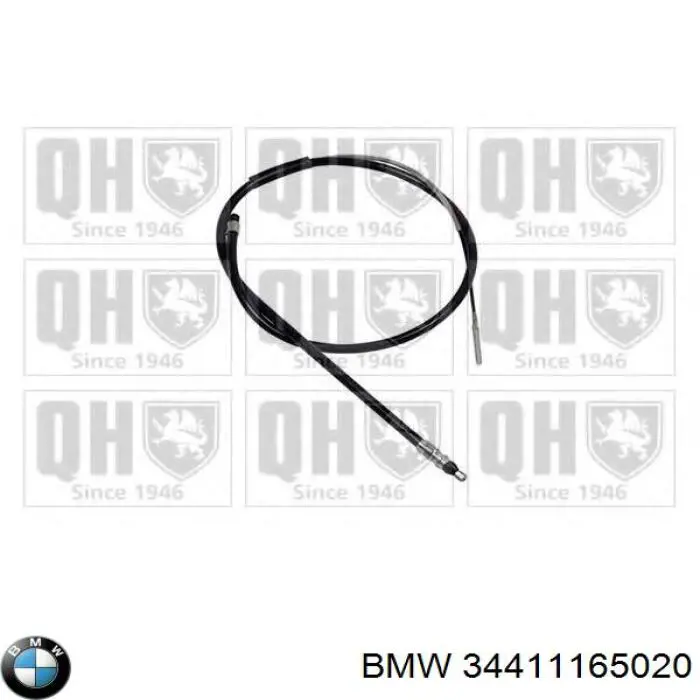34411165020 BMW Трос ручного гальма задній, лівий