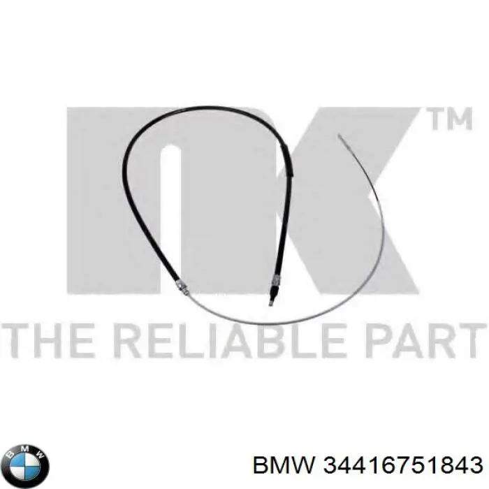 Трос ручного гальма задній, правий/лівий BMW 34416751843 ціна, від 11.88 USD