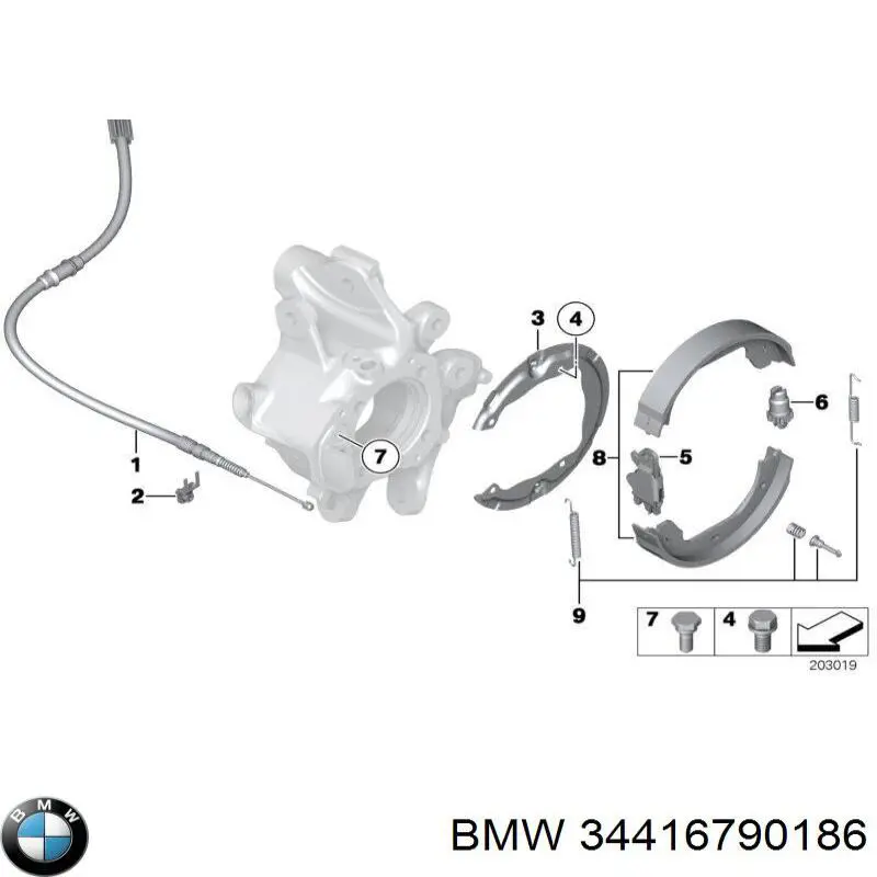 34416790186 BMW Гальмівні колодки ручника