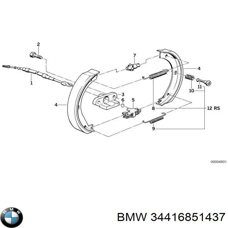 34416851437 BMW механізм підведення (самопідведення барабанних колодок/розвідний ремкомплект)