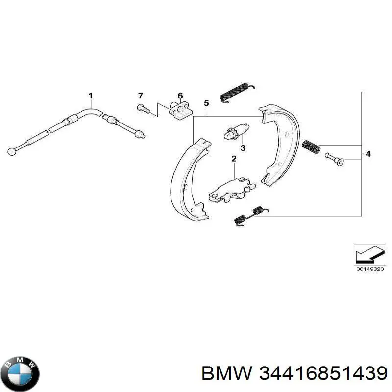 Скоба-розтяжка гальмівного барабана 34416851439 BMW