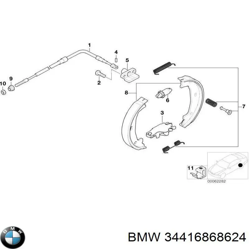 Скоба-розтяжка гальмівного барабана BMW 34416868624 ціна, від 79.45 USD