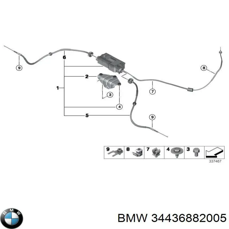 Електропривод ручного гальма 34436882005 BMW