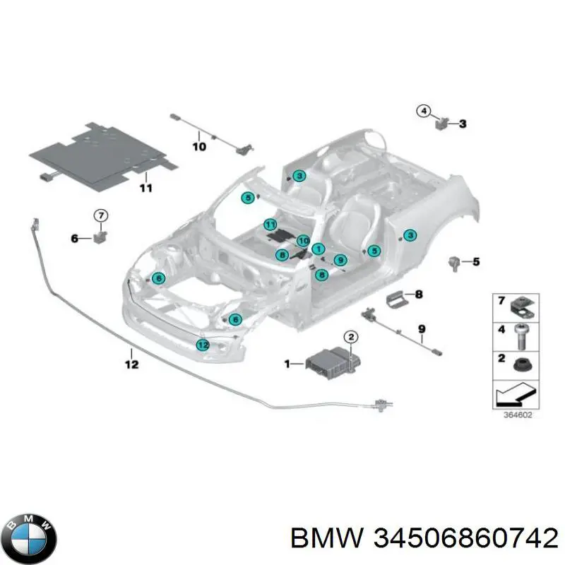 Датчик кута повороту кермового колеса BMW 34506860742 ціна, від 142.53 USD