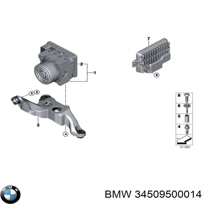 34509500014 BMW Модуль керування (ЕБУ) АБС (ABS)
