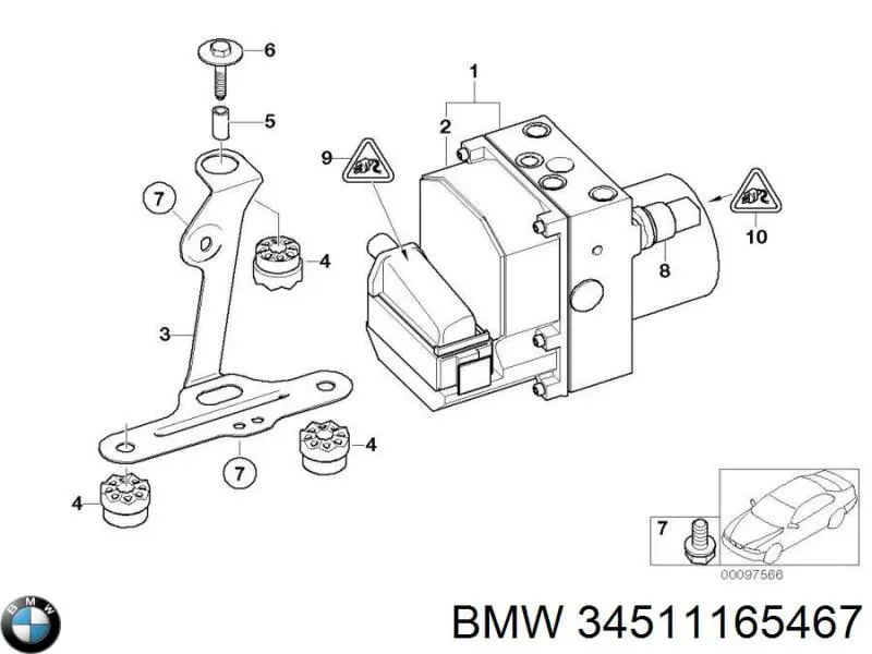 Купити 34511165467 BMW Датчик тиску гальмівної рідини