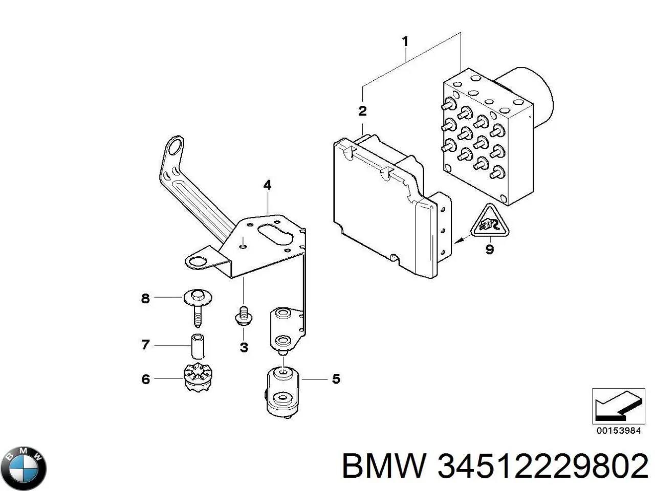 34512229802 BMW Блок управління АБС (ABS)