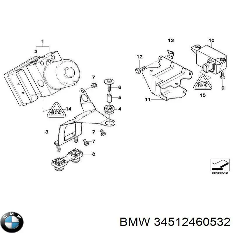 Блок АБС гідравлічний BMW 34512460532 ціна, від 2805.21 USD