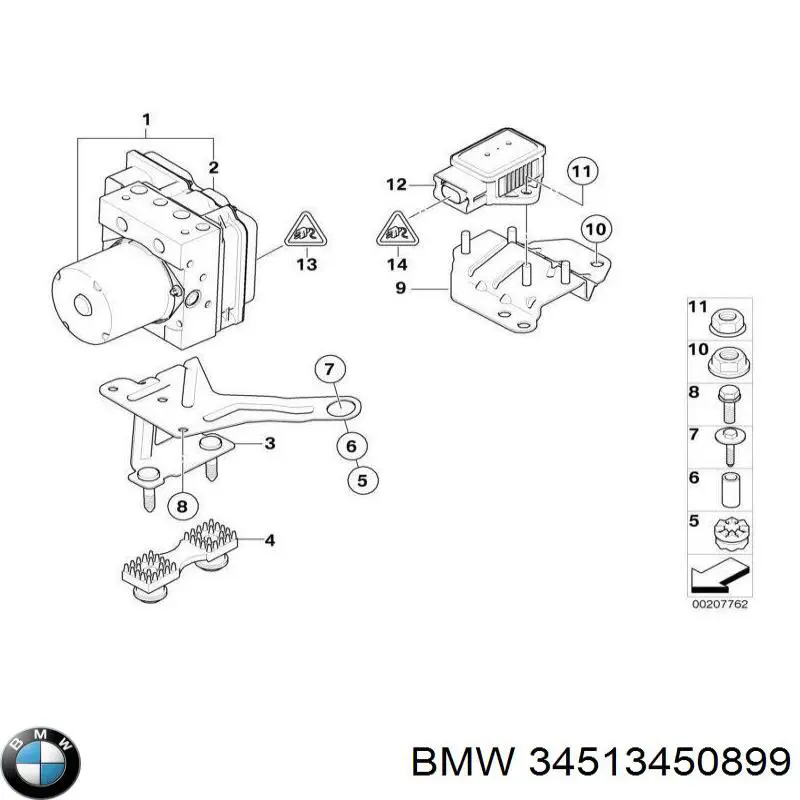 Купити 34513450899 BMW Модуль (блок ЕБУ) управління АБС (ABS)