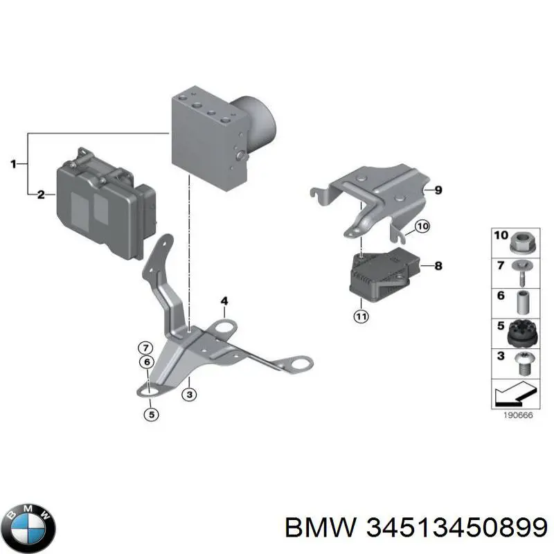 34513450607 BMW Модуль керування (ЕБУ) АБС (ABS)