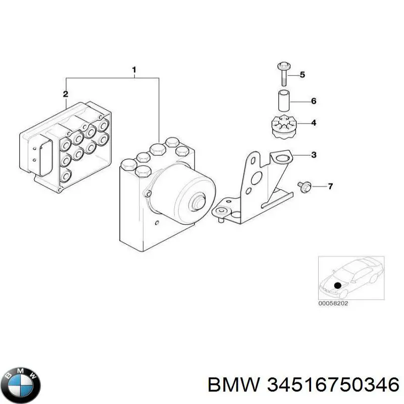 34516750346 BMW блок керування абс (abs)