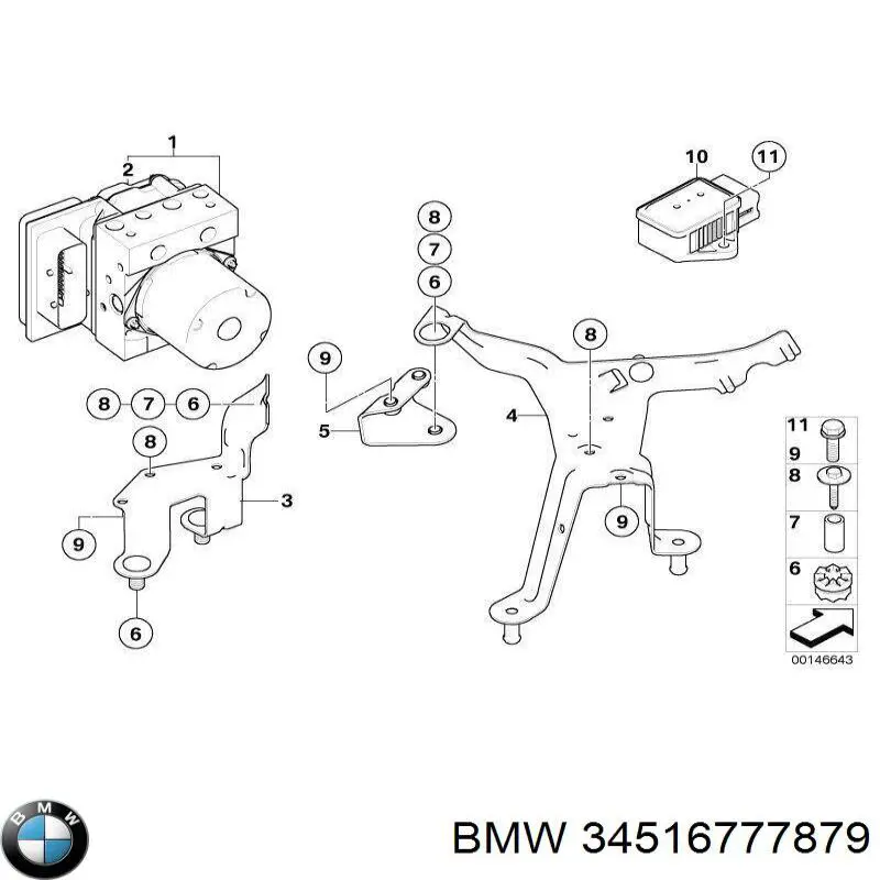 34516777879 BMW Блок управління АБС (ABS)