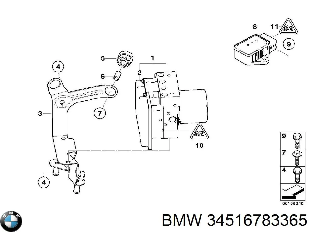34516783365 BMW Блок управління АБС (ABS)