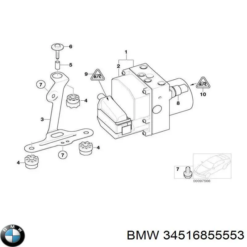 34516855553 BMW блок керування абс (abs)